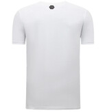 Enos Totenkopf - Strass-T-Shirt - 7968 - Weiß
