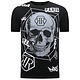 Totenkopf - Strass-T-Shirt - 7968 - Schwarz