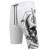 Enos Skull - Strass-Shorts - 7969 - Weiß