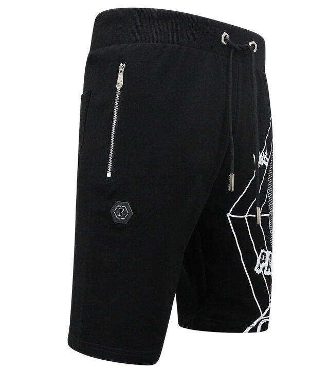 Enos Skull - Strass Shorts - 7969 - Schwarz