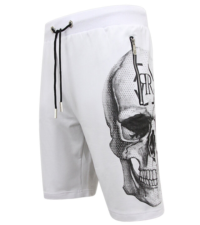 Enos Skull - Strass-Shorts - 7980 - Weiß