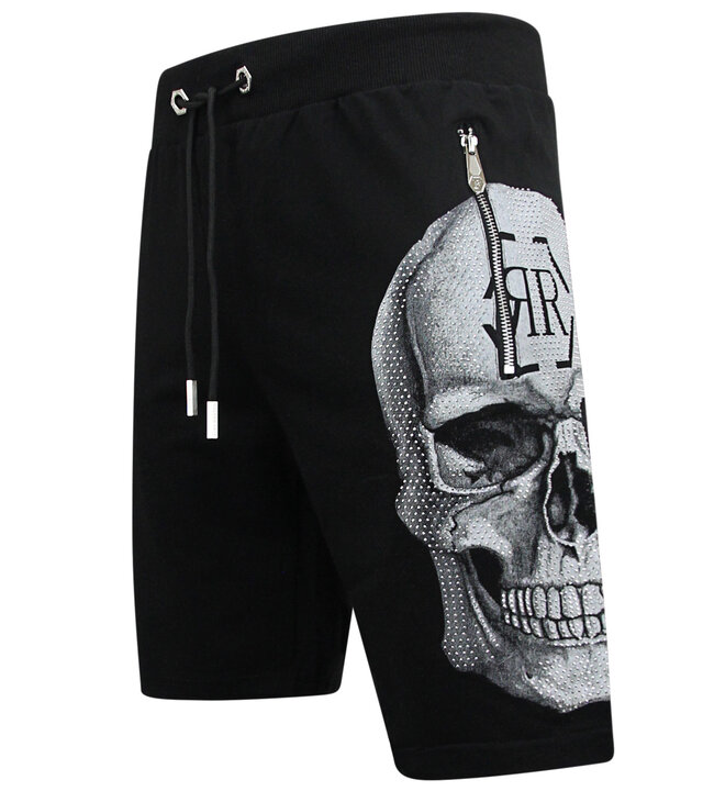 Enos Totenkopf - Strass-Shorts - 7980 - Schwarz