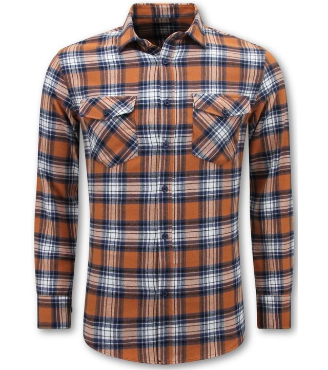 LF Lumberjack Bluse - Flanellhemd Herren - Orange