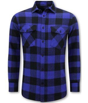 LF Flanellhemd Herren - Holzfällerbluse Herren - Blau