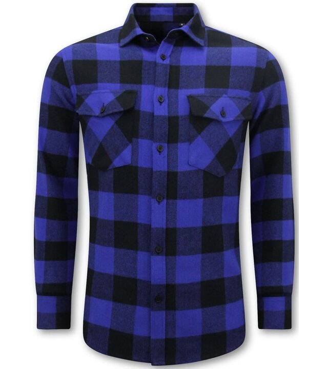 LF Flanellhemd Herren - Holzfällerbluse Herren - Blau