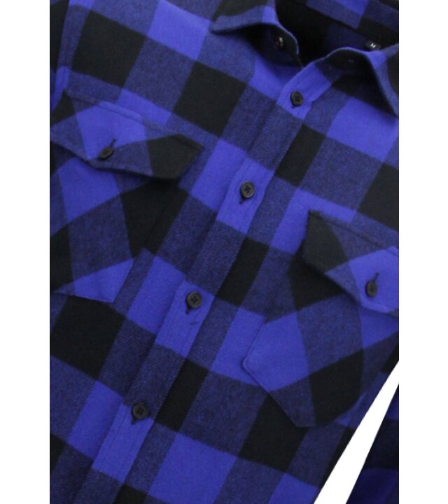 LF Flanellhemd Herren - Holzfällerbluse Herren - Blau
