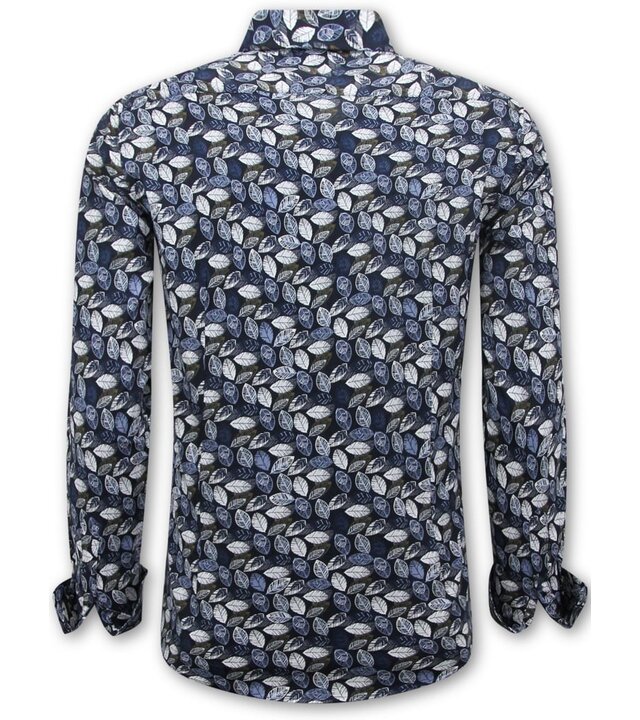 LF Herrenbluse mit langen Ärmeln – Freizeithemd Herren – Blau