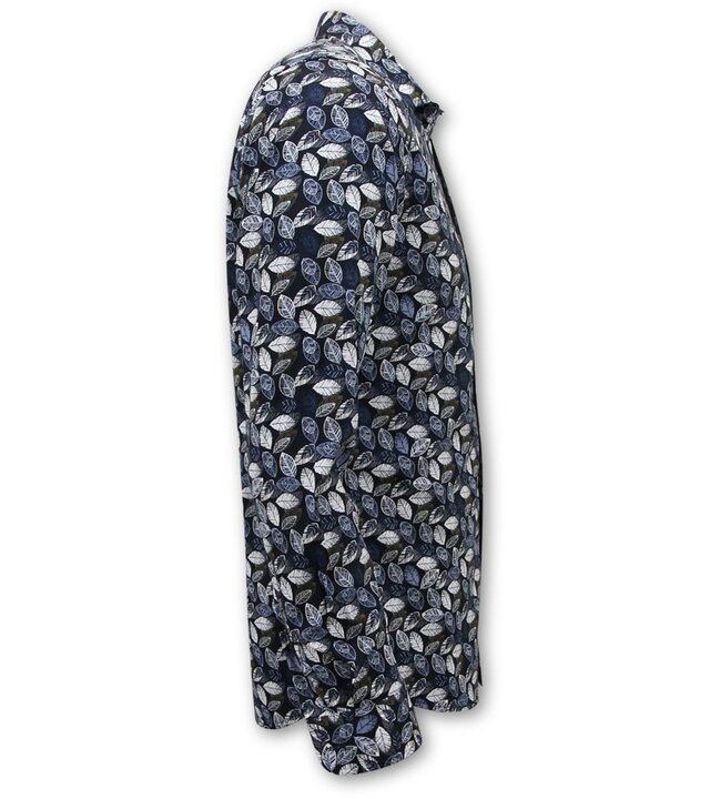 LF Herrenbluse mit langen Ärmeln – Freizeithemd Herren – Blau