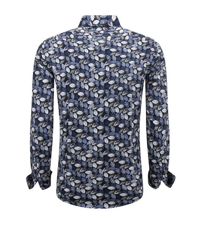 LF Herrenbluse mit langen Ärmeln – Freizeithemd Herren – Blau
