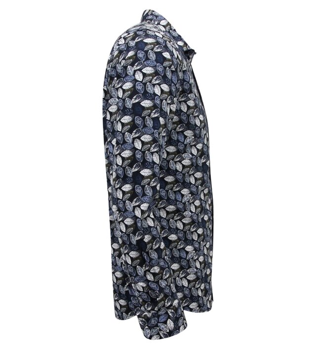 LF Herrenbluse mit langen Ärmeln – Freizeithemd Herren – Blau