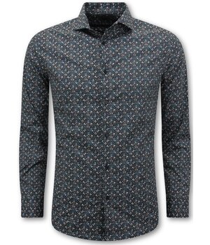 LF Bluse Herren Langarm - Hemd Herren Erwachsene - Schwarz