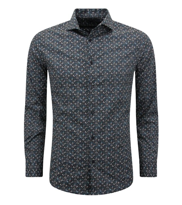 LF Bluse Herren Langarm - Hemd Herren Erwachsene - Schwarz