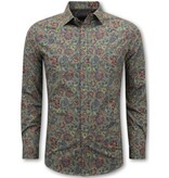 LF Hemden Herren Langarm - Bluse Herren Slim Fit - Grün