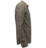 LF Hemden Herren Langarm - Bluse Herren Slim Fit - Grün