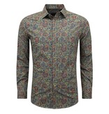 LF Hemden Herren Langarm - Bluse Herren Slim Fit - Grün