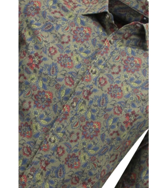 LF Hemden Herren Langarm - Bluse Herren Slim Fit - Grün