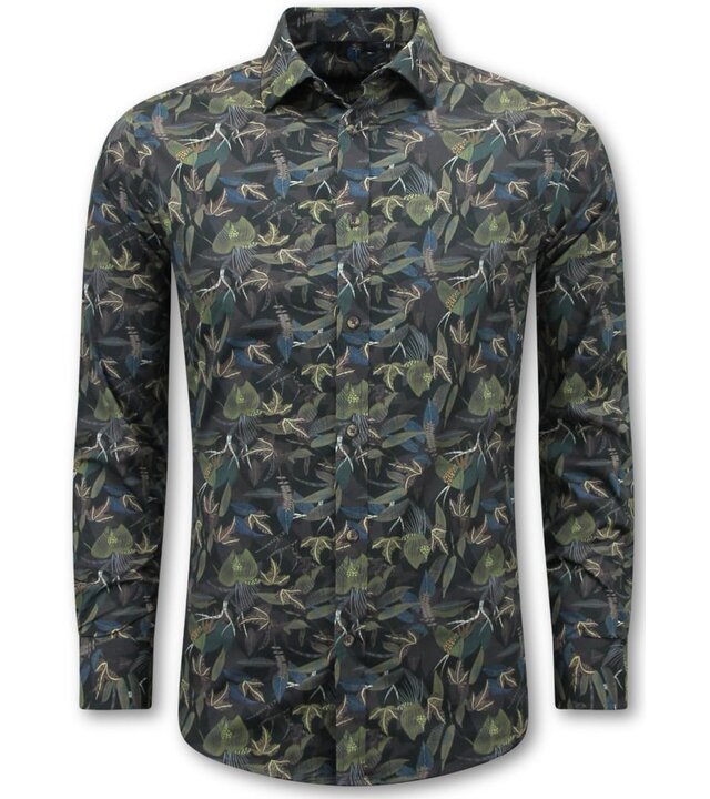 LF Hemden für Herren – Herrenbluse mit langen Ärmeln – Grün