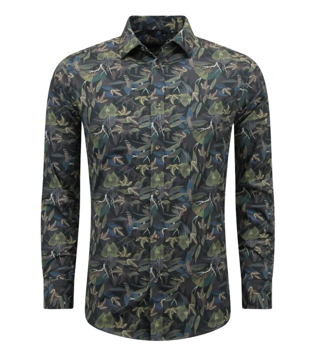 LF Hemden für Herren – Herrenbluse mit langen Ärmeln – Grün