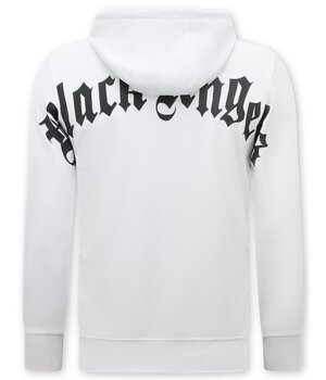 Top Star Herren-Kapuzenpullover mit Kapuze in Übergröße – Black Angels – 3181 – Weiß