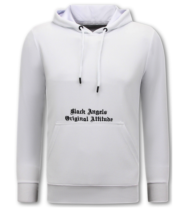Top Star Herren-Kapuzenpullover mit Kapuze in Übergröße – Black Angels – 3181 – Weiß