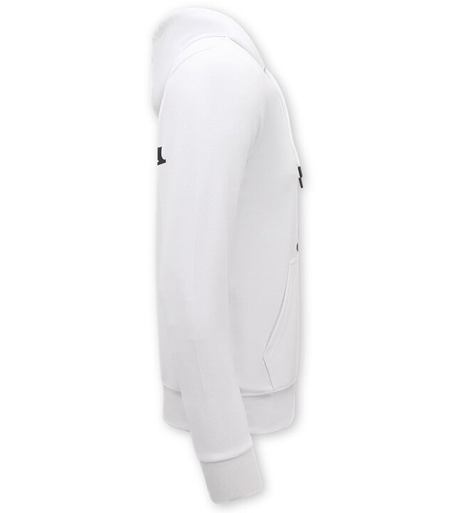 Top Star Herren-Kapuzenpullover mit Kapuze in Übergröße – Black Angels – 3181 – Weiß