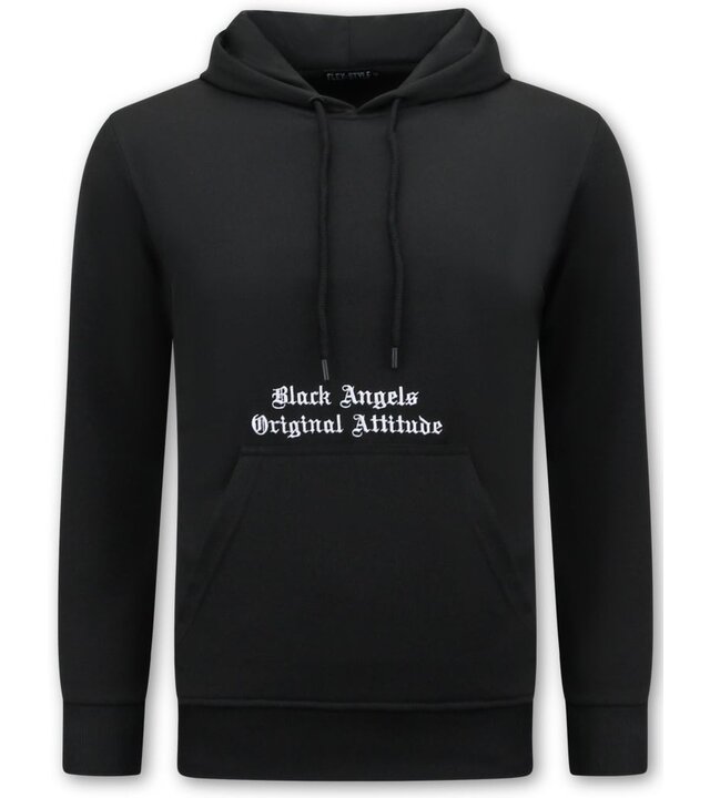 Top Star Herren-Kapuzenpullover in Übergröße – Black Angels – 3181 – Schwarz