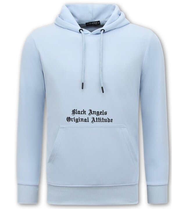 Top Star Hoodies Herren Übergroße - Black Angels -3181- Blau