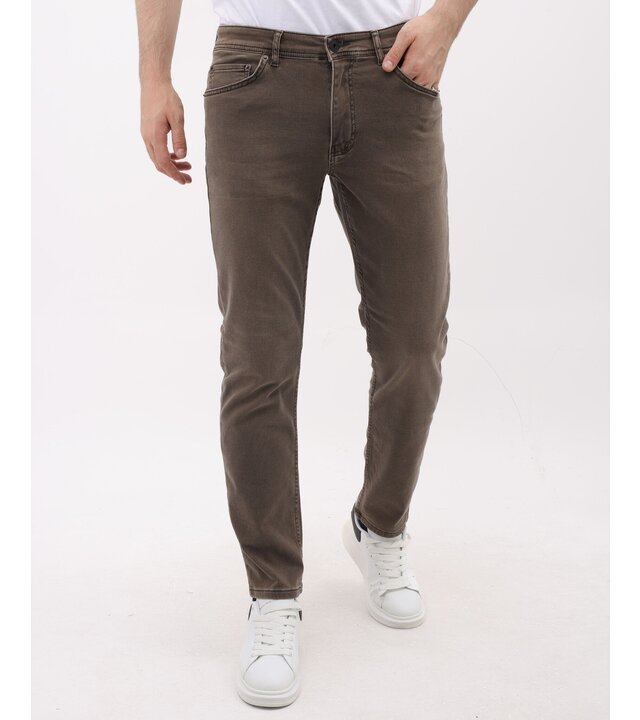 Mario Morato Neat Regular Jeans Herren - Stretch Jeans Herren - MM-R-02 - Braun