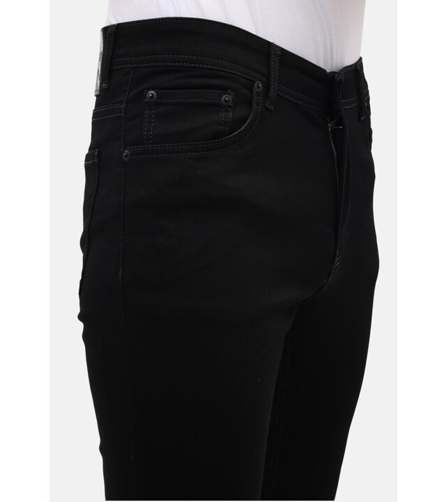Mario Morato Jeans Herren – Neat Stretch Denim Hosen Herren – Regular Fit – MM-R-04 – Schwarz