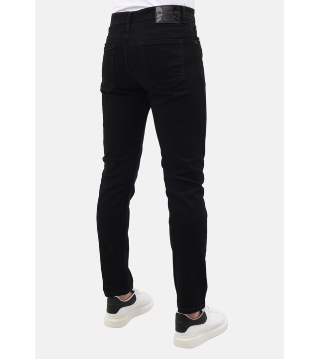 Mario Morato Jeans Herren – Neat Stretch Denim Hosen Herren – Regular Fit – MM-R-04 – Schwarz