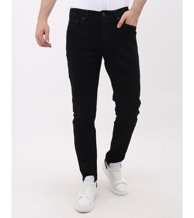 Mario Morato Ordentliche schwarze Herrenjeans – Regular Fit Stretch – MM-R-01 – Schwarz