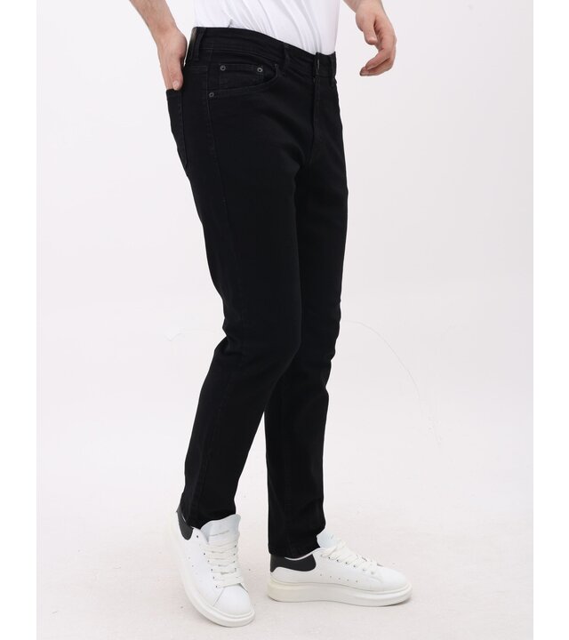 Mario Morato Ordentliche schwarze Herrenjeans – Regular Fit Stretch – MM-R-01 – Schwarz