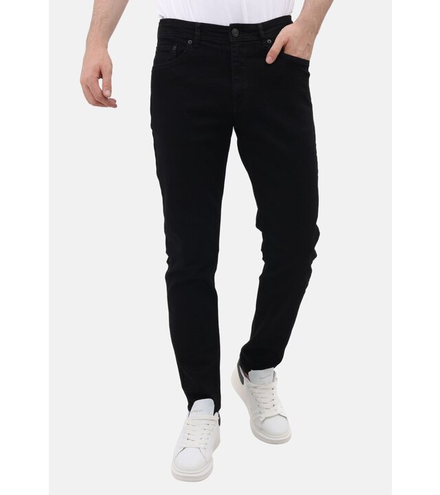 Mario Morato Ordentliche schwarze Herrenjeans – Regular Fit Stretch – MM-R-01 – Schwarz