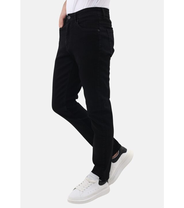 Mario Morato Ordentliche schwarze Herrenjeans – Regular Fit Stretch – MM-R-01 – Schwarz