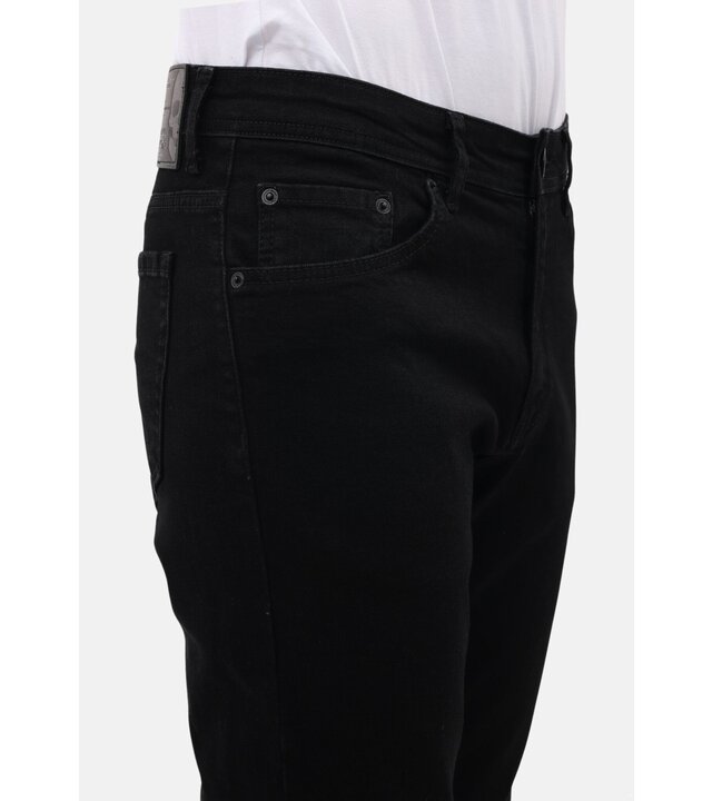 Mario Morato Ordentliche schwarze Herrenjeans – Regular Fit Stretch – MM-R-01 – Schwarz