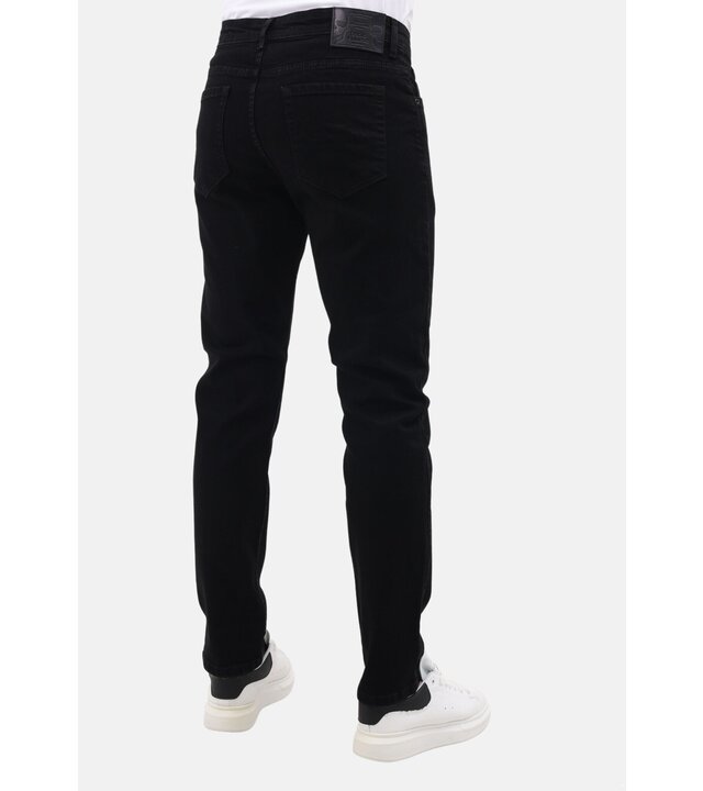 Mario Morato Ordentliche schwarze Herrenjeans – Regular Fit Stretch – MM-R-01 – Schwarz