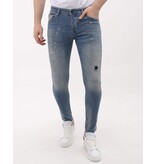 Mario Morato Sim Fit Stretch Jeans Herren mit Rissen – MM-S-104 – Blau