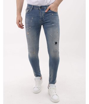 Mario Morato Sim Fit Stretch Jeans Herren mit Rissen – MM-S-104 – Blau