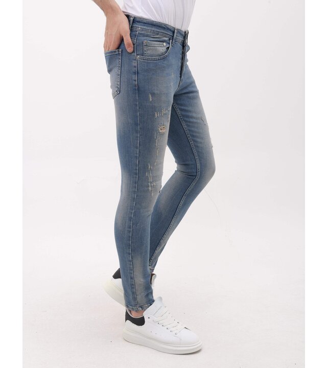 Mario Morato Sim Fit Stretch Jeans Herren mit Rissen – MM-S-104 – Blau
