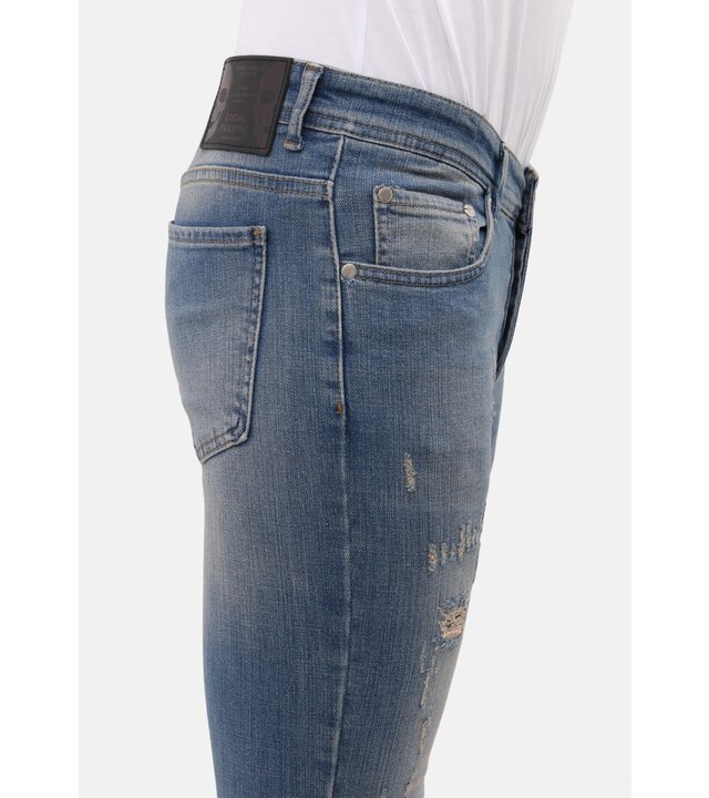 Mario Morato Sim Fit Stretch Jeans Herren mit Rissen – MM-S-104 – Blau