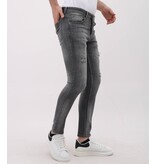 Mario Morato Stonewashed Slim Fit Jeans mit Rissen Herren – MM-S-115 – Grau