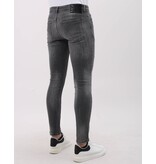Mario Morato Stonewashed Slim Fit Jeans mit Rissen Herren – MM-S-115 – Grau