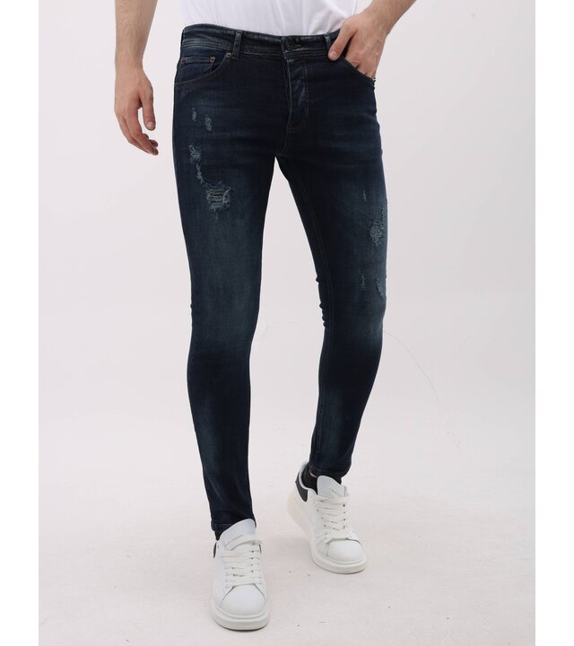 Mario Morato Herrenjeans Slim Fit Stretch mit Rissen – MM-S-107 – Blau