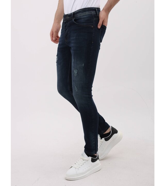 Mario Morato Herrenjeans Slim Fit Stretch mit Rissen – MM-S-107 – Blau