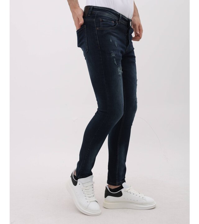 Mario Morato Herrenjeans Slim Fit Stretch mit Rissen – MM-S-107 – Blau