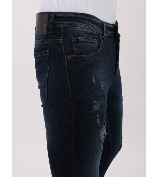 Mario Morato Herrenjeans Slim Fit Stretch mit Rissen – MM-S-107 – Blau