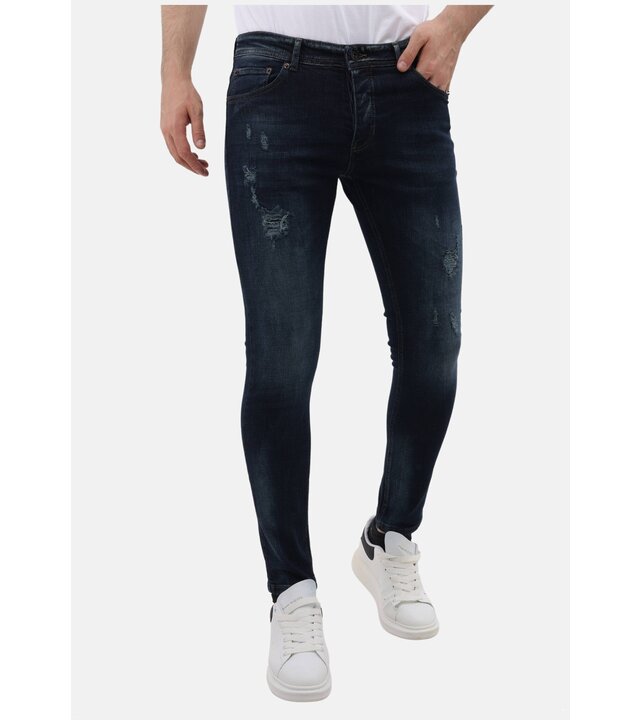 Mario Morato Herrenjeans Slim Fit Stretch mit Rissen – MM-S-107 – Blau