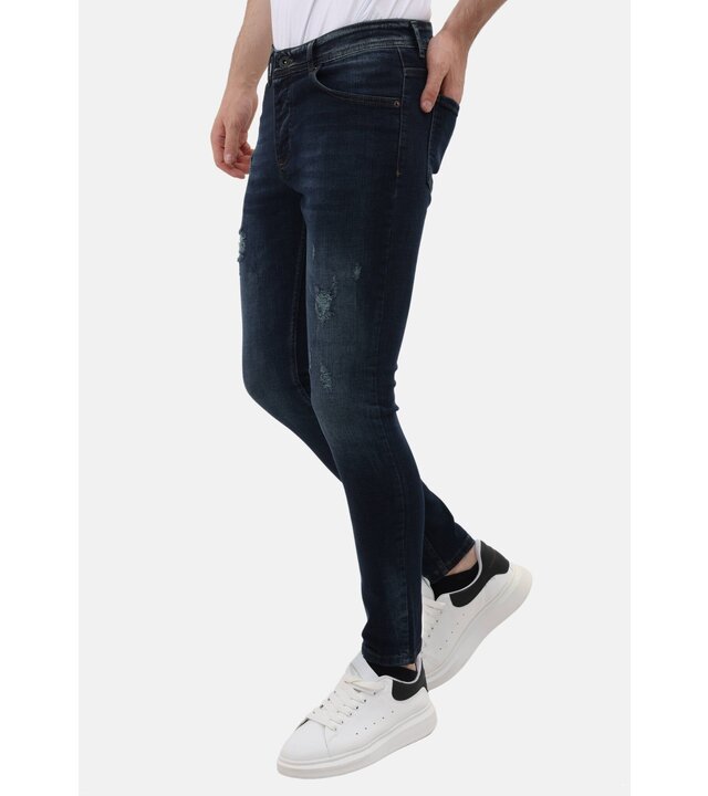Mario Morato Herrenjeans Slim Fit Stretch mit Rissen – MM-S-107 – Blau