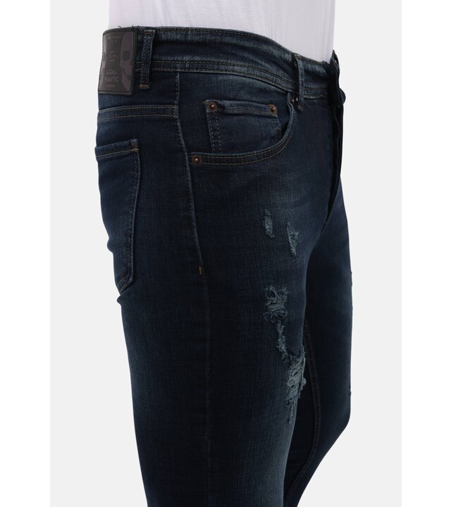 Mario Morato Herrenjeans Slim Fit Stretch mit Rissen – MM-S-107 – Blau