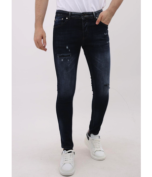 Mario Morato Jeans Herren Slim Fit Stretch mit Rissen - MM-S-101 - Blau